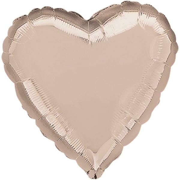 Loftus International 18 in. Rose Gold Heart Balloon, 11PK A3-6186